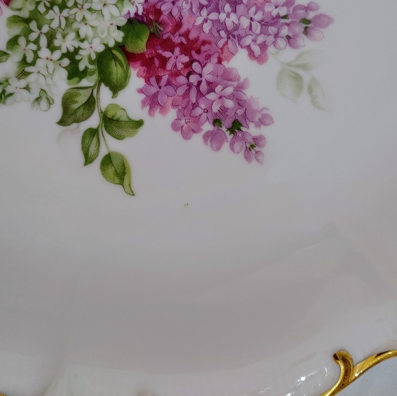 Vintage Schumann Arzberg Bavaria Germany Lilac Time Platter Plate With Gold Trim - Picture 5 of 5